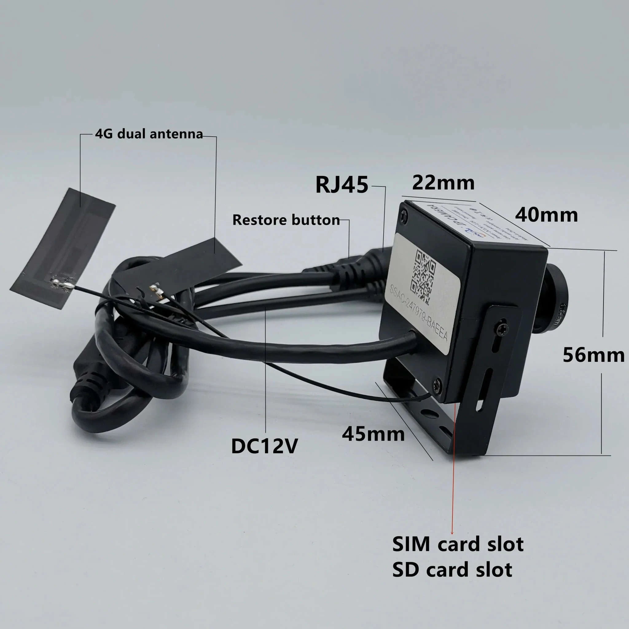 4G SIM Card Mini Camera-2MP Wide Angle lens