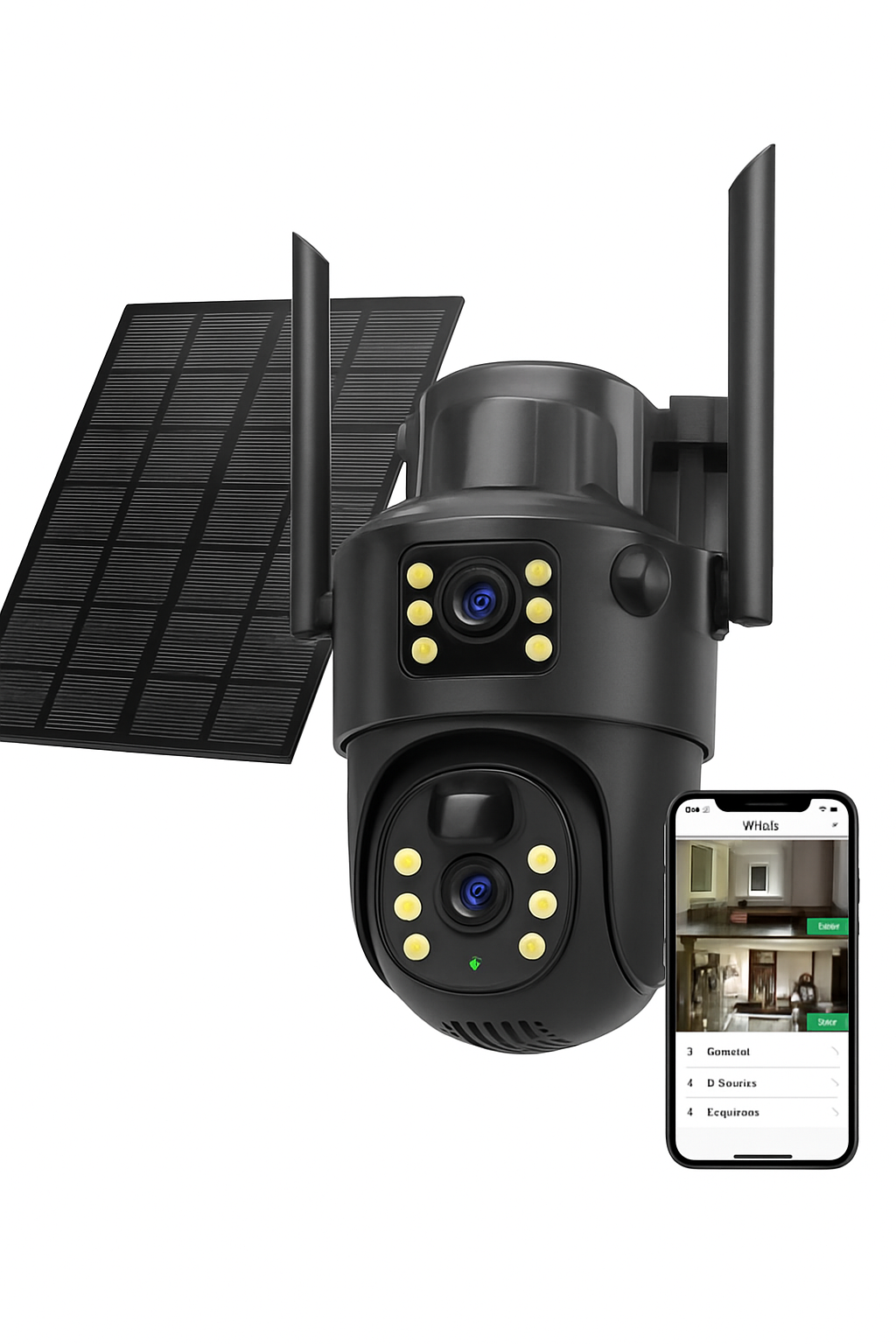 4G Solar Dual Lens Outdoor Security Camera 8MP 4K PIR Human Detection