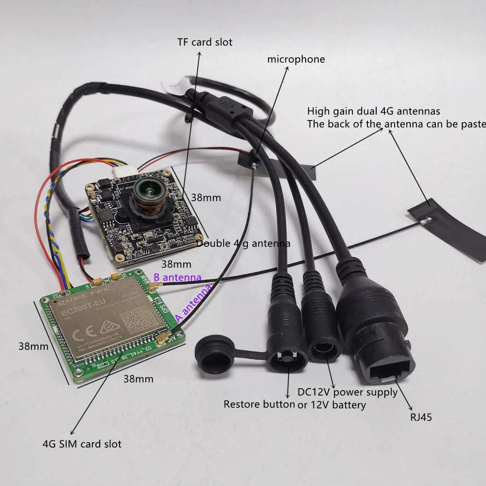 4G SIM IP Camera Module with 5MP IMX335 Sensor-5MP 4G add battery