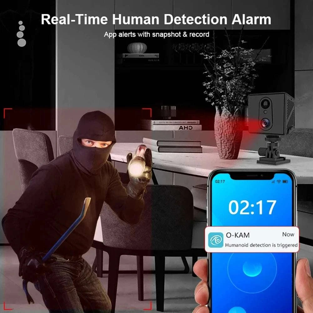 4G SIM Mini Security Camera 5MP Indoor Night Vision with Battery-4G No Card
