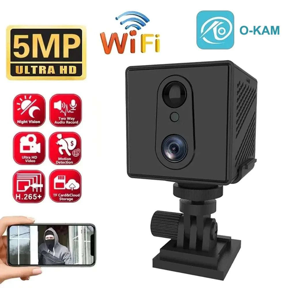 4G SIM Mini Security Camera 5MP Indoor Night Vision with Battery-4G No Card
