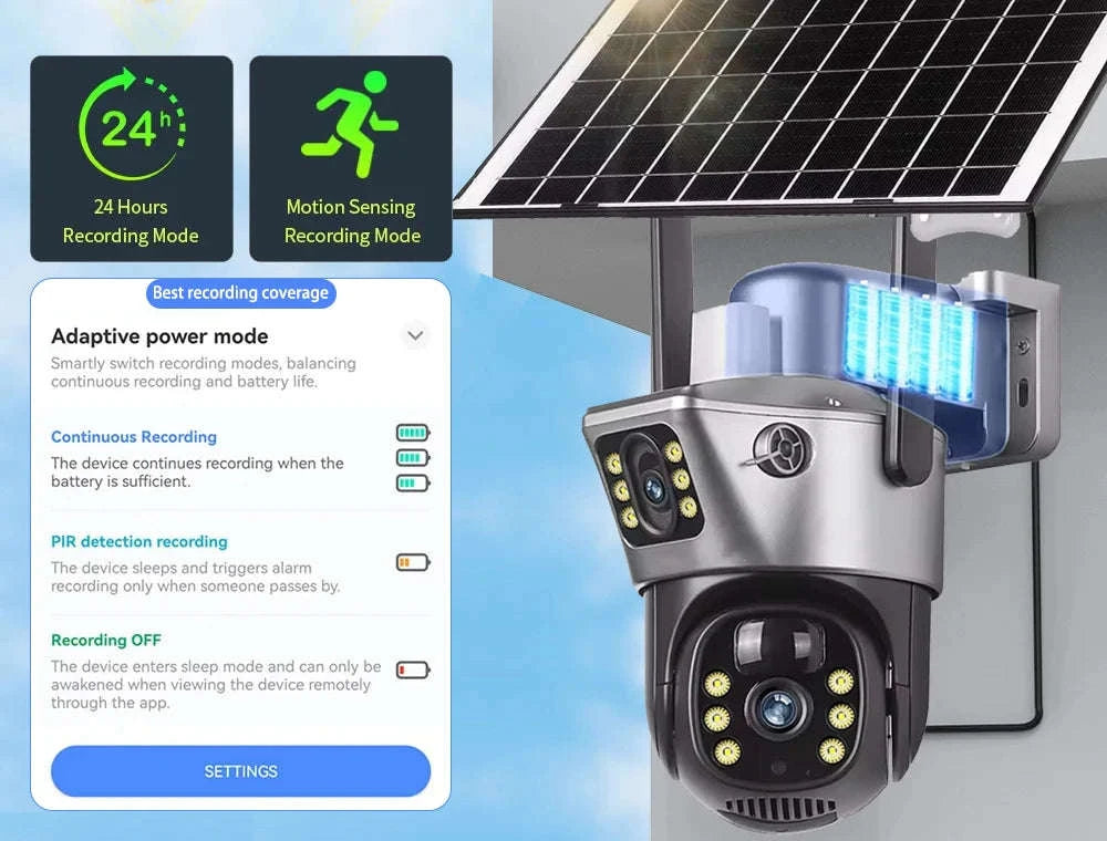 4G Solar Dual Lens Outdoor Security Camera 8MP 4K PIR Human Detection-EseeCloud 4G Solar / Poland
