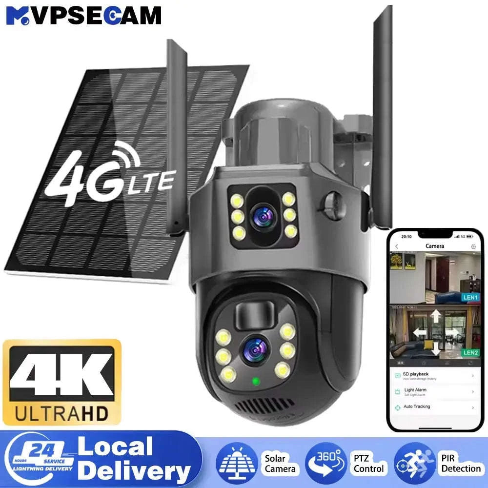 4G Solar Dual Lens Outdoor Security Camera 8MP 4K PIR Human Detection-EseeCloud 4G Solar / Poland