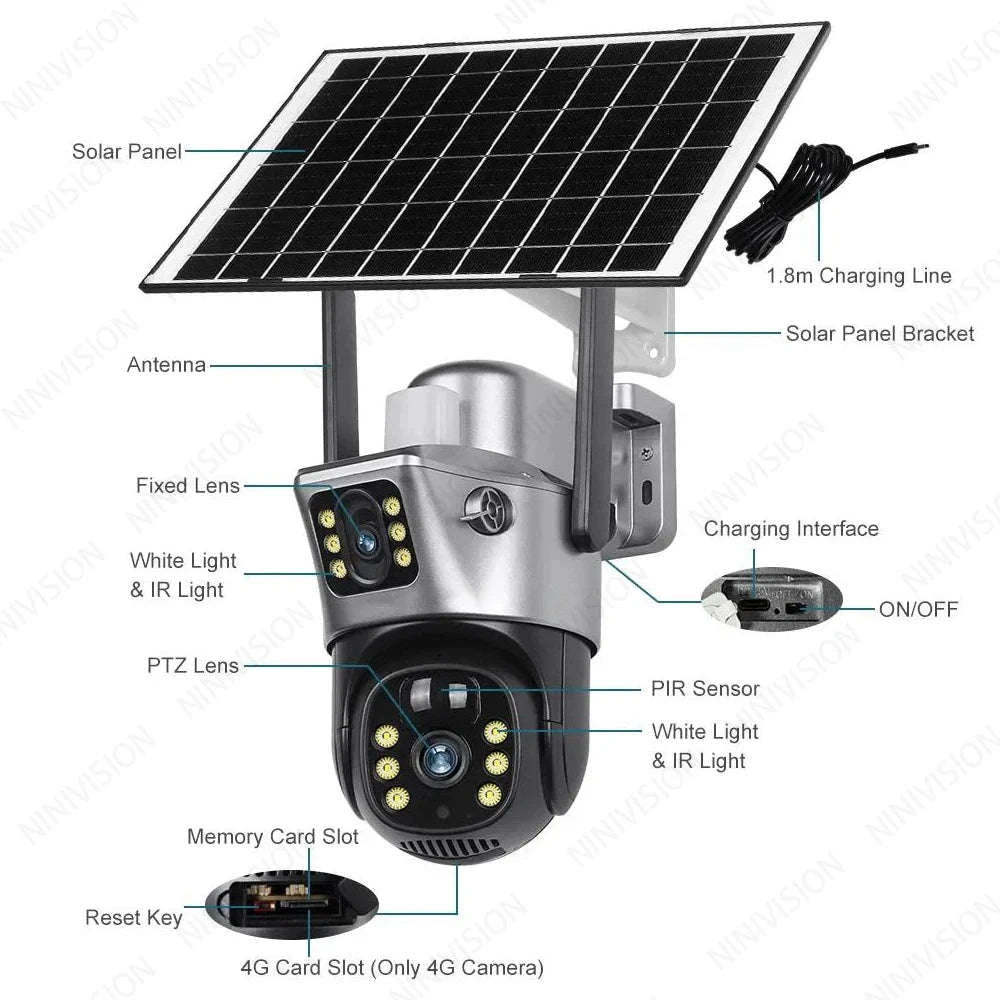 4G Solar Dual Lens Outdoor Security Camera 8MP 4K PIR Human Detection-EseeCloud 4G Solar / Poland