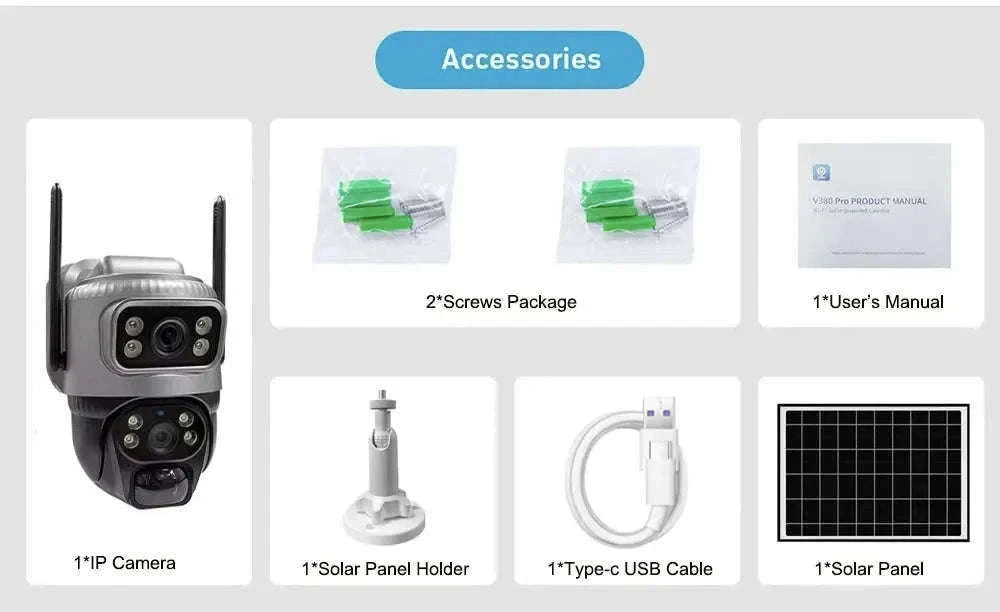 4G Solar Dual-Lens Outdoor Security Camera with 10X Zoom and Human Detection-4G Solar Camera Add 128G / Poland