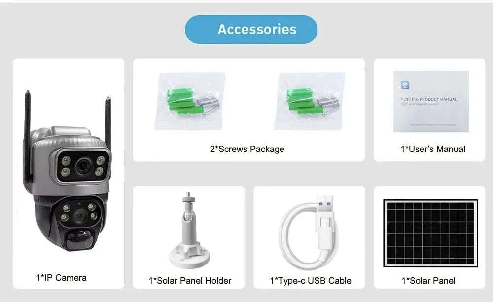 4G Solar Dual-Lens Outdoor Security Camera with 10X Zoom and Human Detection-4G Solar Camera Add 128G / Poland