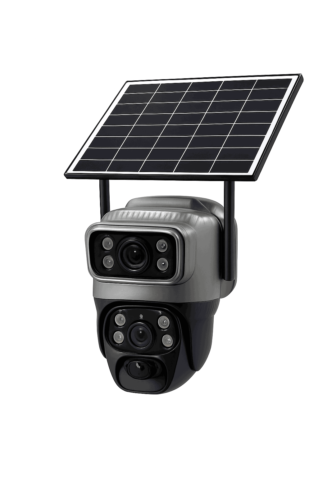4G Solar Dual-Lens Outdoor Security Camera with 10X Zoom and Human Detection-4G Solar Camera Add 128G / Poland