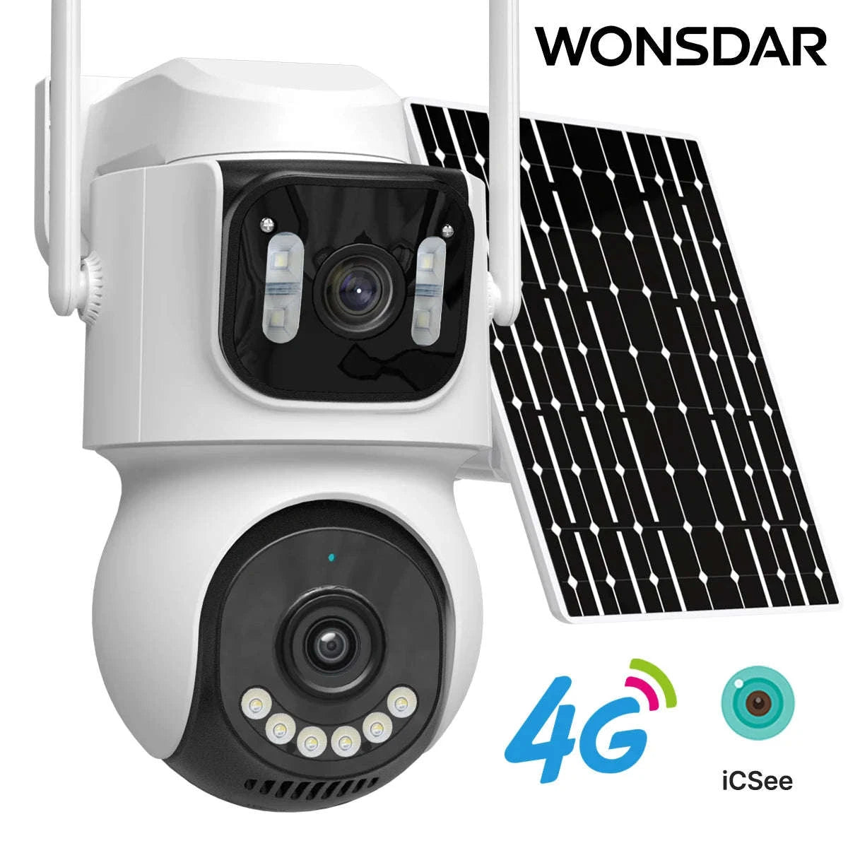 4G Solar Outdoor Security Camera with Battery, PTZ, Auto Tracking-Camera Add 64G / Poland