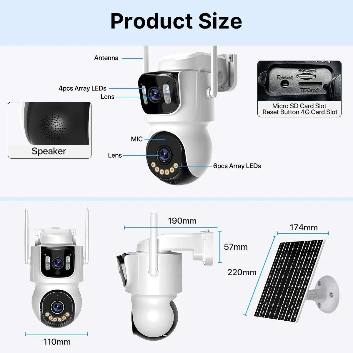4G Solar Outdoor Security Camera with Battery, PTZ, Auto Tracking-Camera Add 64G / Poland