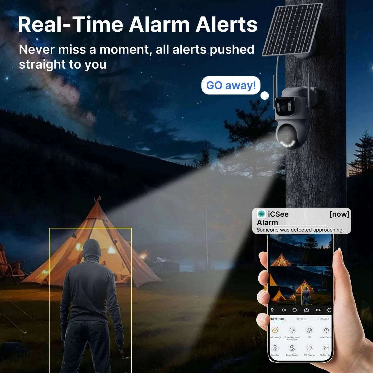 4G Solar Outdoor Security Camera with Battery, PTZ, Auto Tracking-Camera Add 64G / Poland