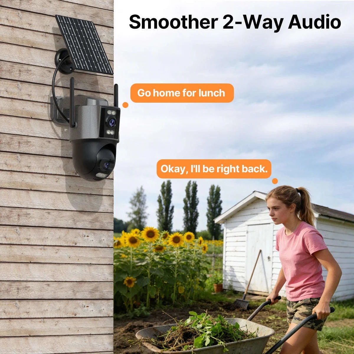 4G Solar PTZ Security Camera with Auto Tracking and 24/7 Recording-Camera No Card / Poland