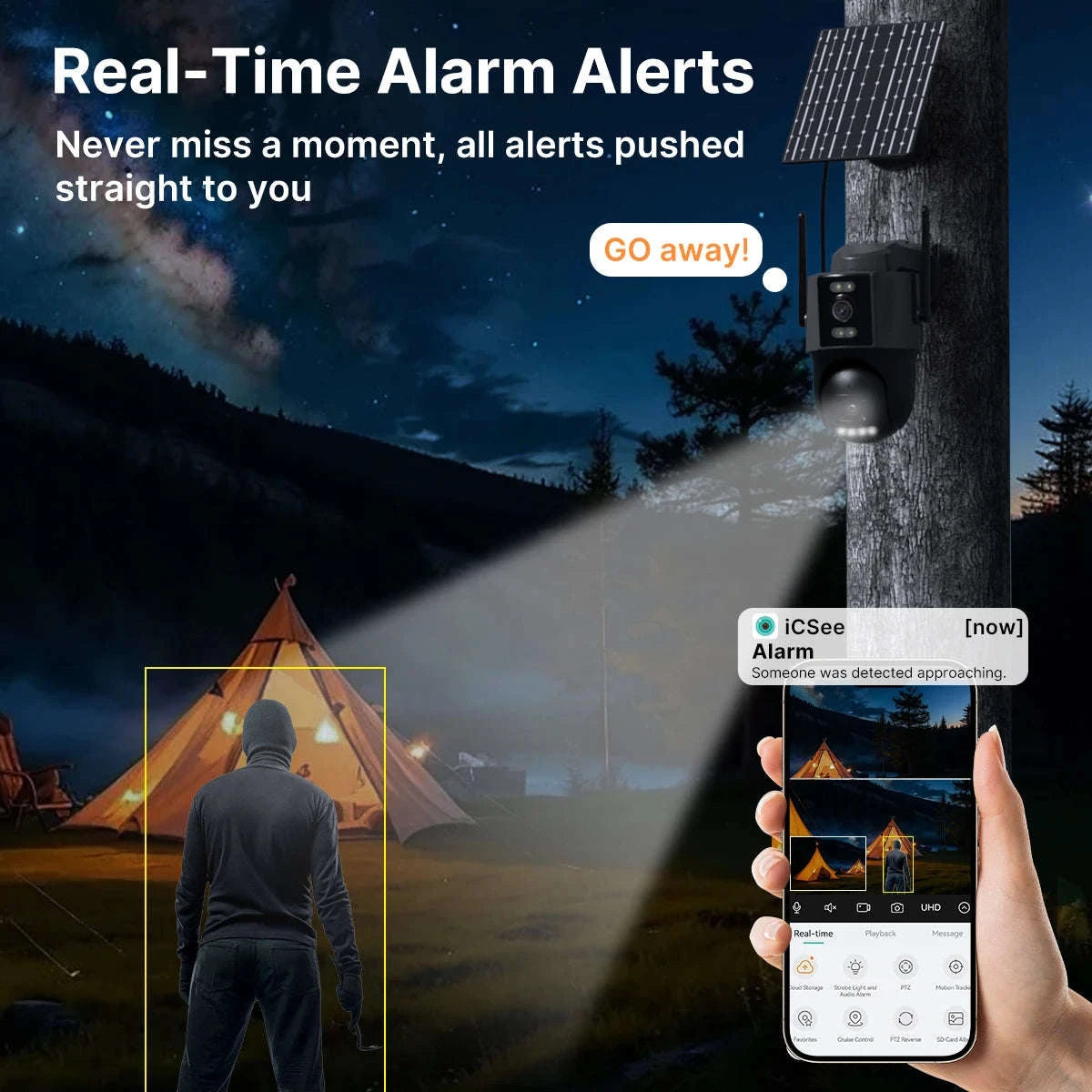 4G Solar PTZ Security Camera with Auto Tracking and 24/7 Recording-Camera No Card / Poland