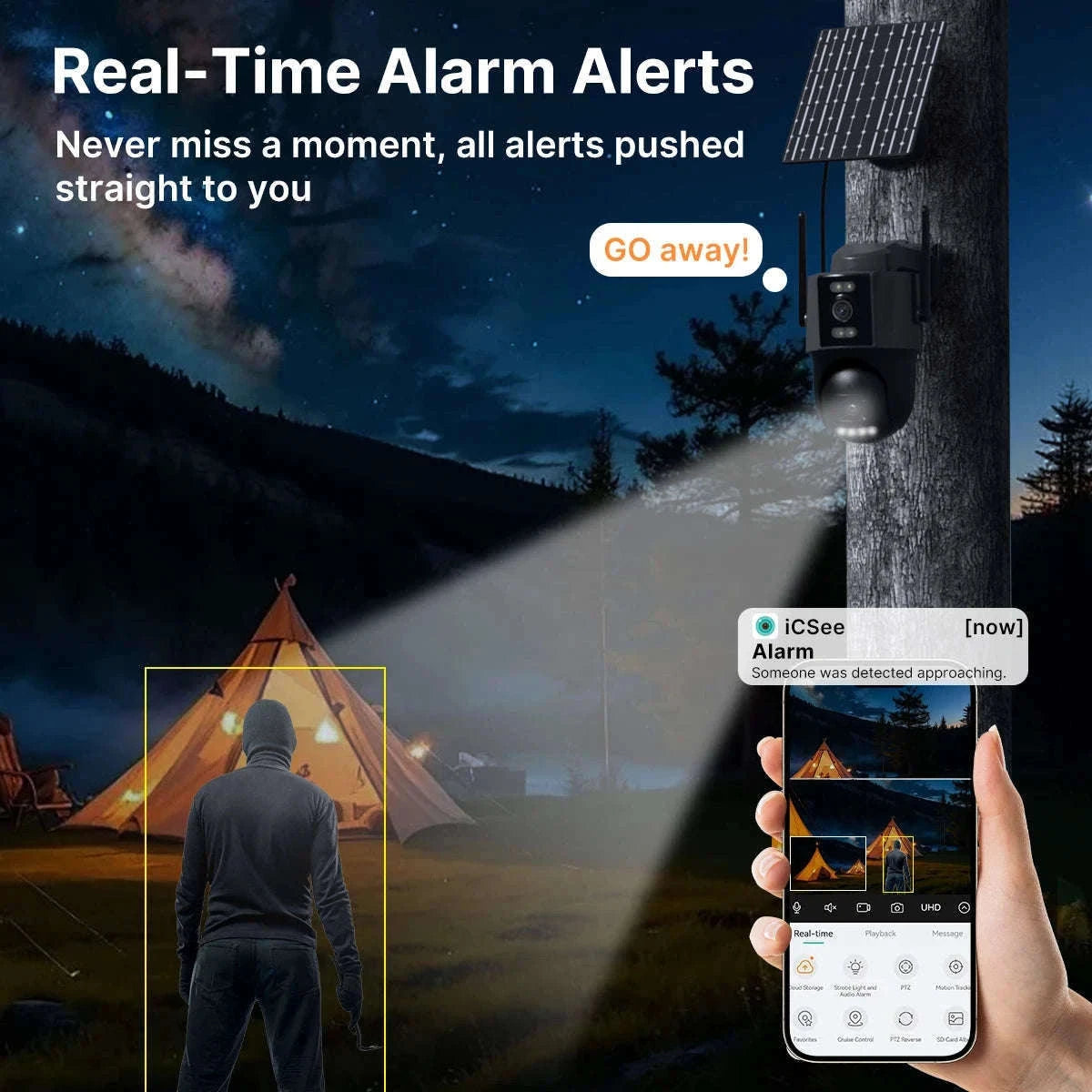 4G Solar PTZ Security Camera with Auto Tracking and 24/7 Recording-Camera No Card / Poland