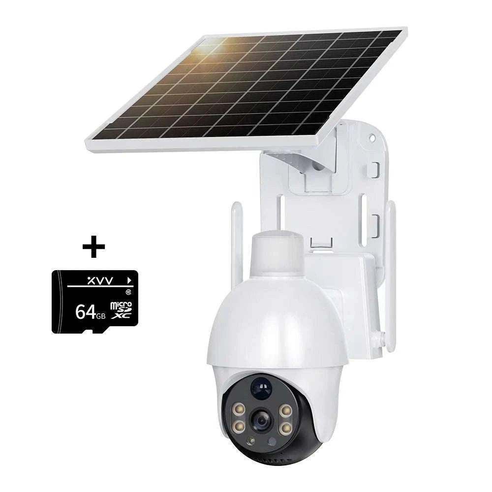 4G Solar Security Camera PTZ 3MP Outdoor Night Vision Surveillance-4G Camera / EU Plug