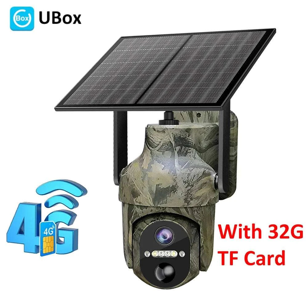 4G Solar Trail Camera 2K 3MP Outdoor Security with Night Vision-4G Cam 128G