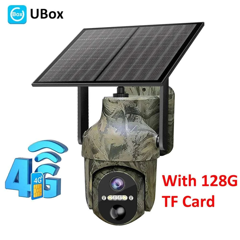 4G Solar Trail Camera 2K 3MP Outdoor Security with Night Vision-4G Cam 128G