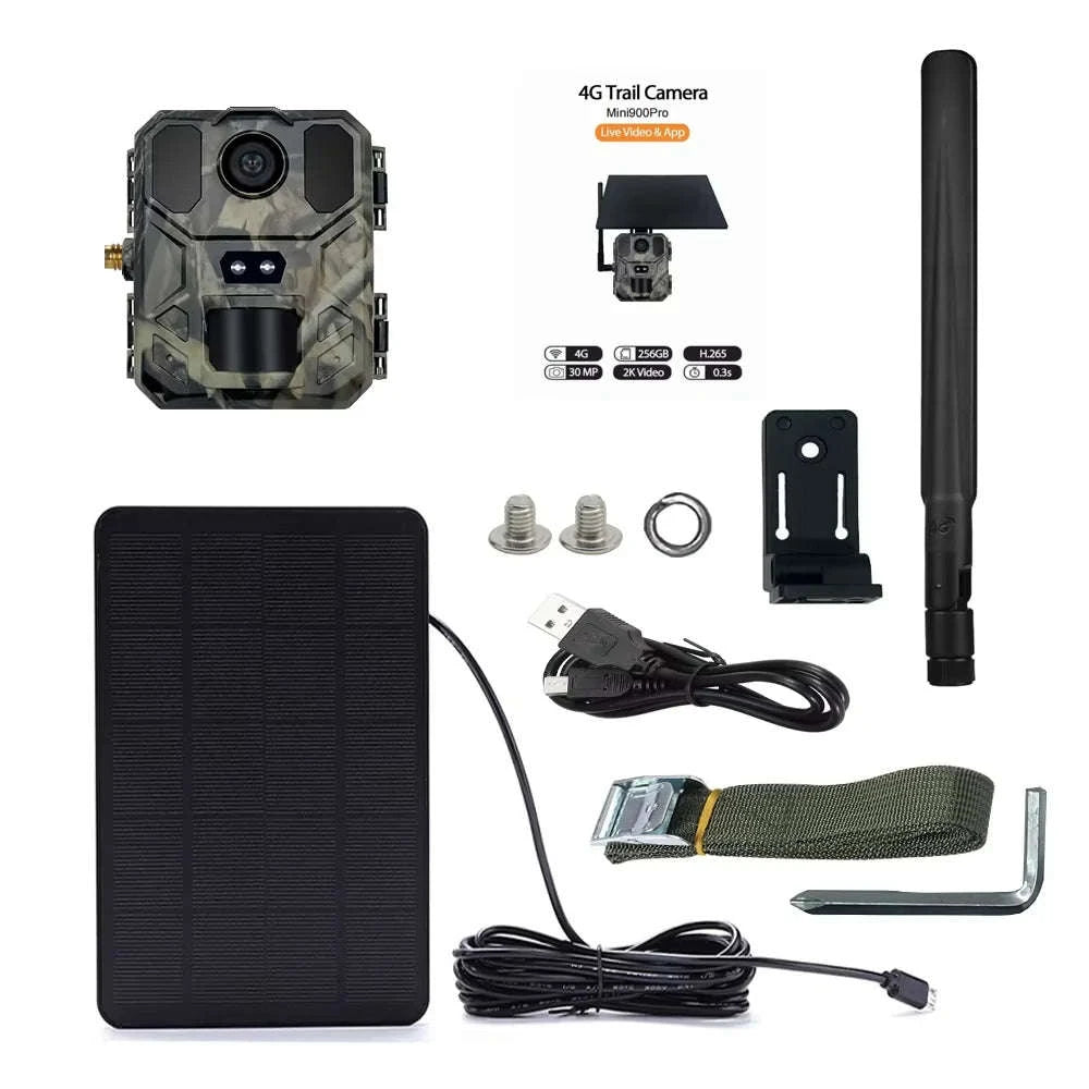 4G Solar Trail Camera with 30MP 2K Live Feed and Night Vision-Default Title