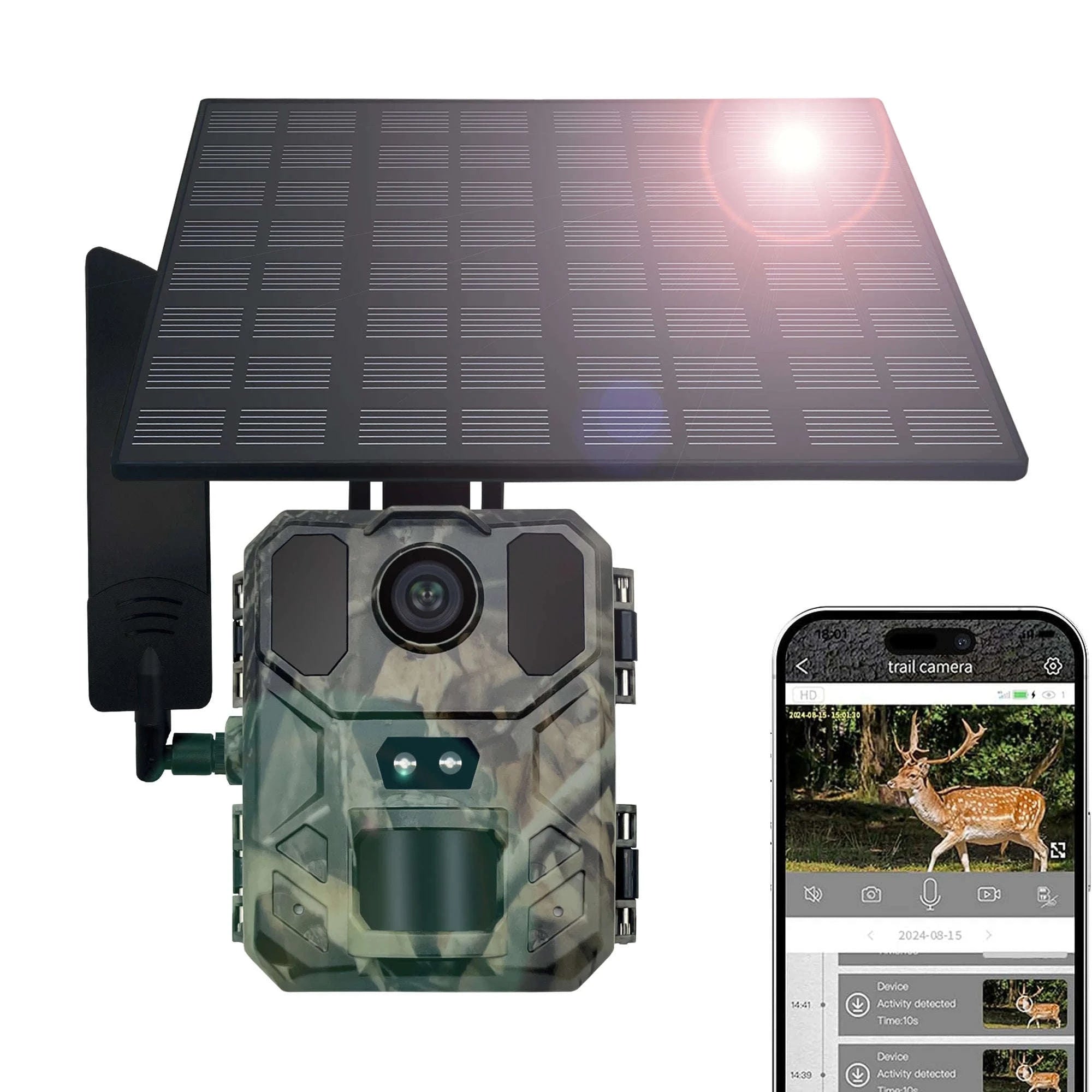 4G Solar Trail Camera with 30MP 2K Live Feed and Night Vision-Default Title