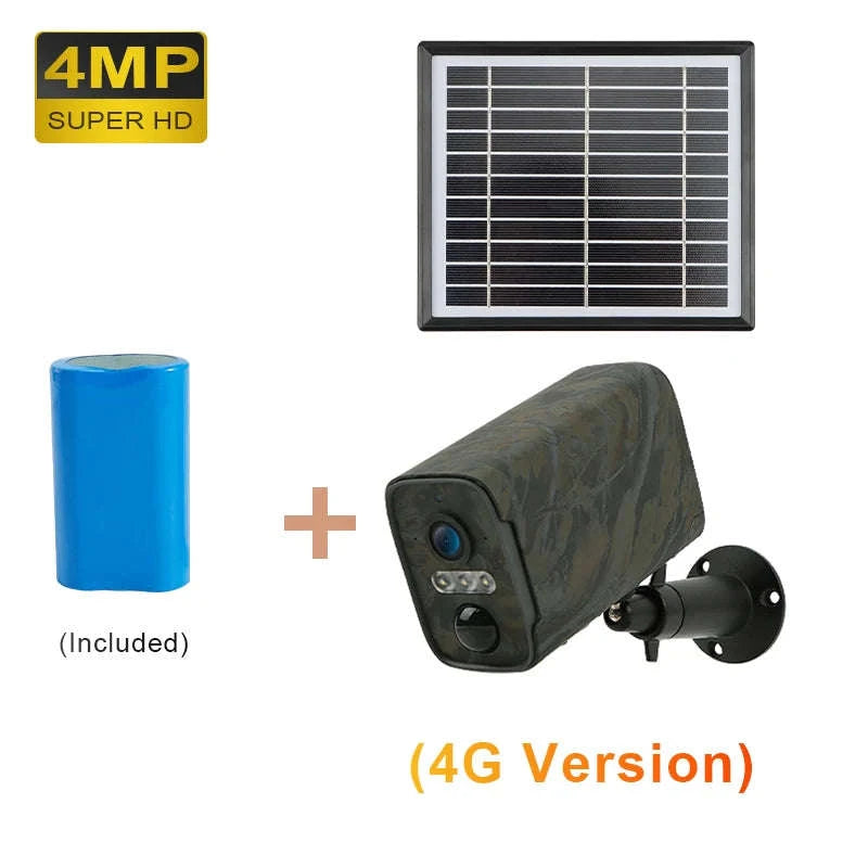 4G Solar Trail Camera with 4MP HD & Solar Power-4MP 4G Cam No Card