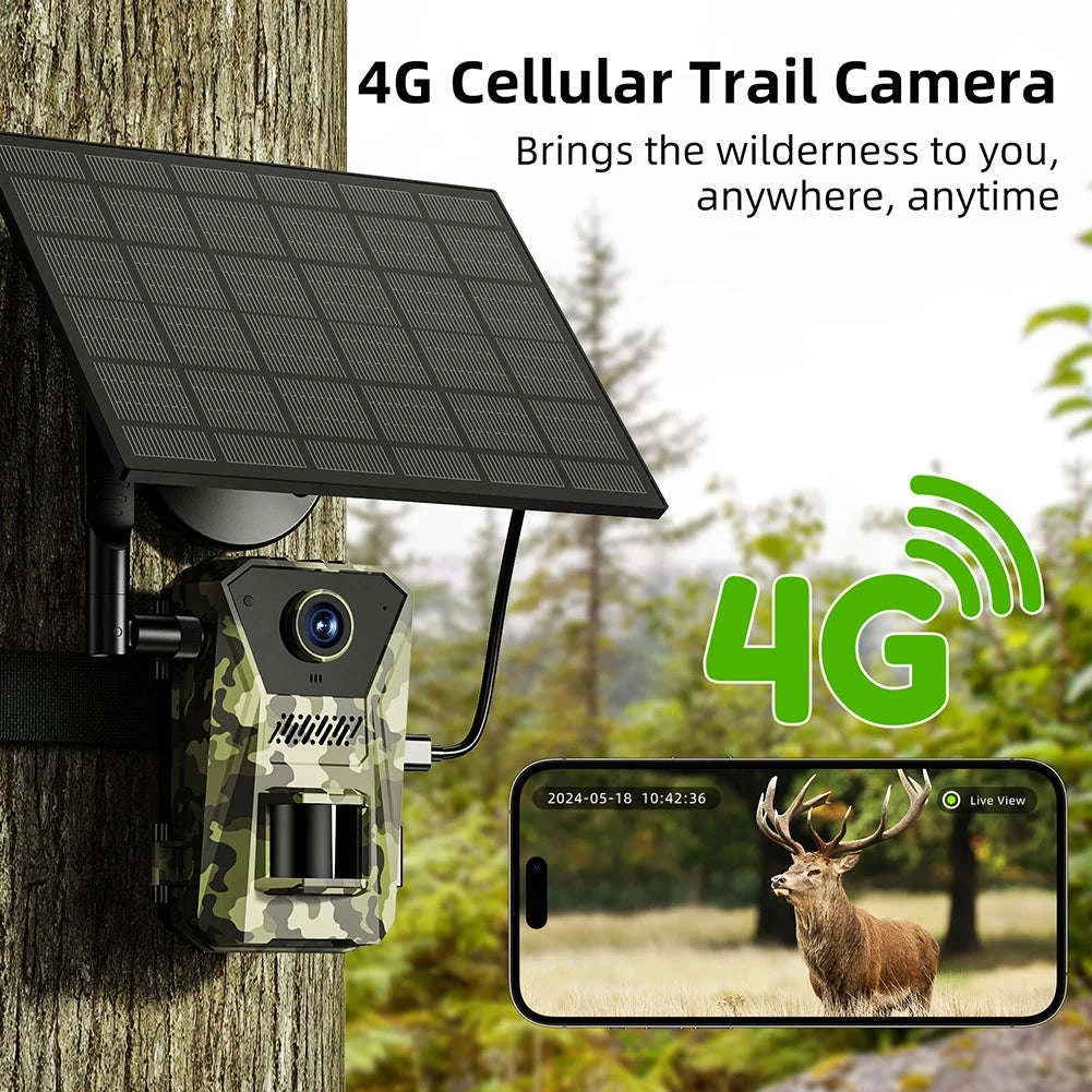 4G Solar Trail Camera with Night Vision for Wildlife Monitoring-EU / United States