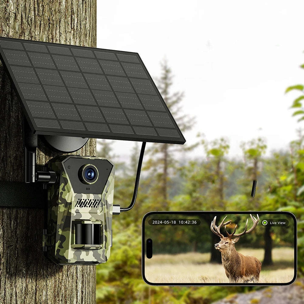 4G Solar Trail Camera with Night Vision for Wildlife Monitoring-EU / United States
