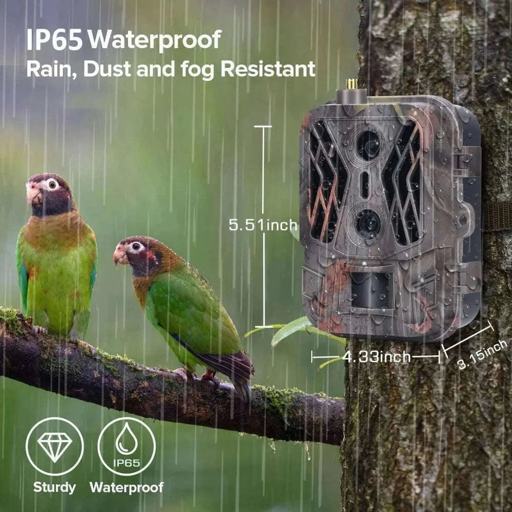 4G Trail Camera 120MP 4K, Dual Lens, 8000mAh Battery-Default Title