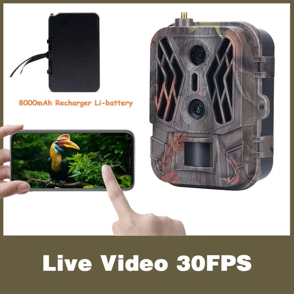 4G Trail Camera 120MP 4K, Dual Lens, 8000mAh Battery-Default Title