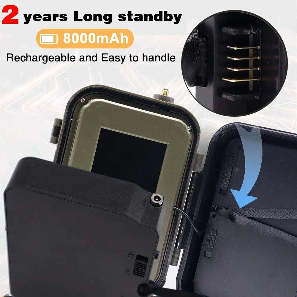 4G Trail Camera 120MP 4K, Dual Lens, 8000mAh Battery-Default Title