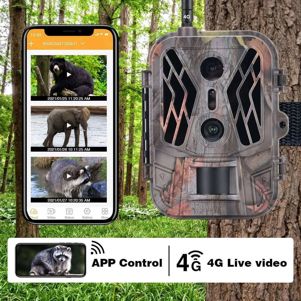 4G Trail Camera 120MP 4K, Dual Lens, 8000mAh Battery-Default Title