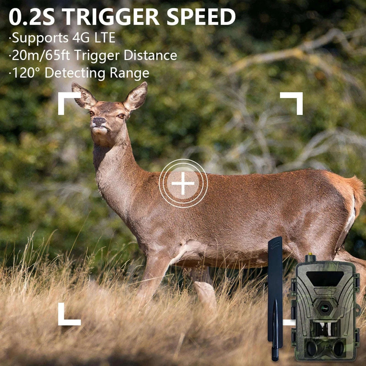 4G Trail Camera 8K Video, 60MP Images, 120° PIR-4G 8K 60MP