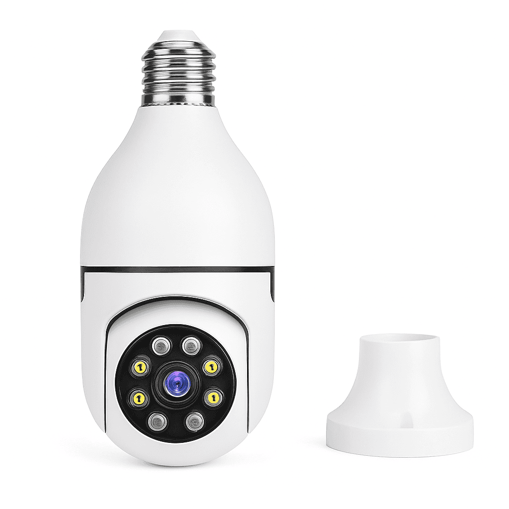4G WiFi E27 Bulb Camera 2MP with AI Tracking-White / No plug / China Mainland