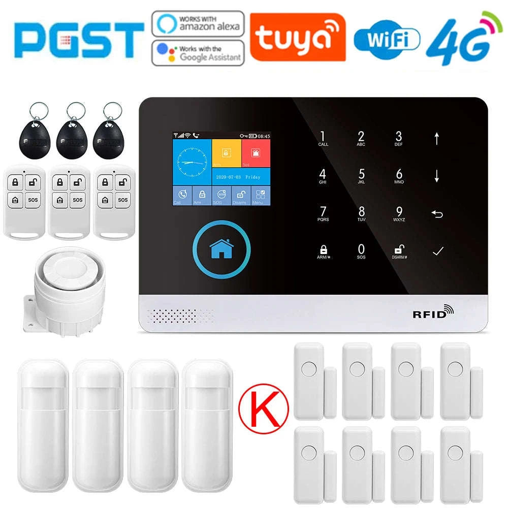4G WiFi Smart Home Alarm System-PG103-4G-E / US Plug / CHINA