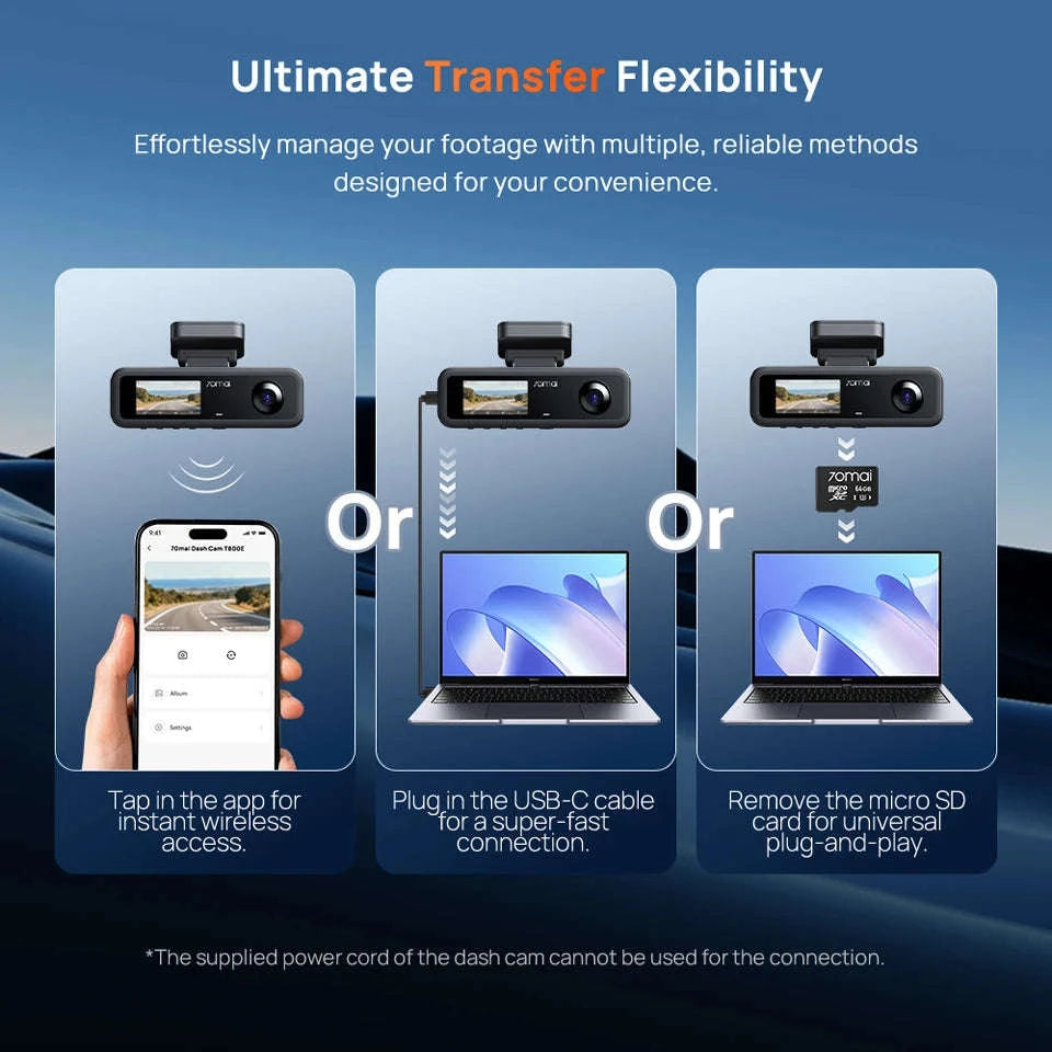 4K 3-Channel Dash Cam Front Rear Interior Voice Control GPS Parking Surveillance-T800E Set n HW UP03 / Mexico / UHS-I U3 512GB