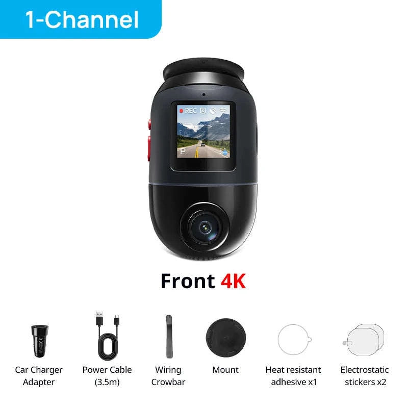 4K 360° Rotating Dash Cam with GPS, ADAS, 4G LTE & Supercapacitor-X800 Front Cam / United Arab Emirates / 64GB TF Card
