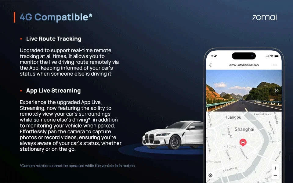4K 360° Rotating Dash Cam with GPS, ADAS, 4G LTE & Supercapacitor-X800 Front Cam / United Arab Emirates / 64GB TF Card