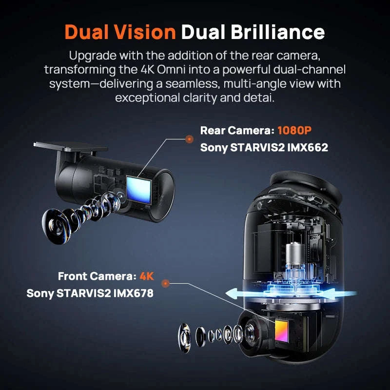 4K 360° Rotating Dash Cam with GPS, ADAS, 4G LTE & Supercapacitor-X800 Front Cam / United Arab Emirates / 64GB TF Card