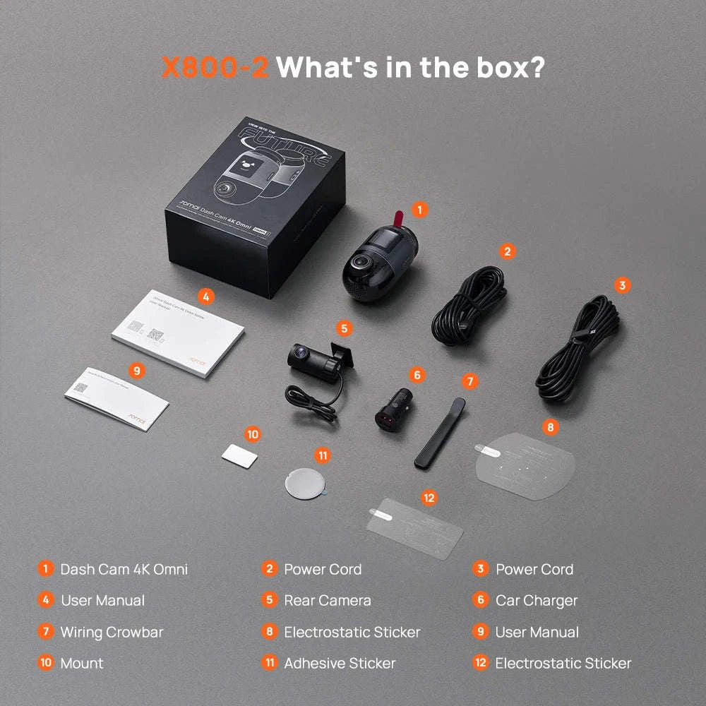 4K 360° Rotating Dash Cam with GPS, ADAS, 4G LTE & Supercapacitor-X800 Front Cam / United Arab Emirates / 64GB TF Card