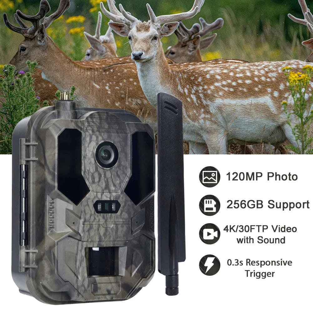 4K 4G Wildlife Trail Camera with 0.2s Trigger and Night Vision-Default Title