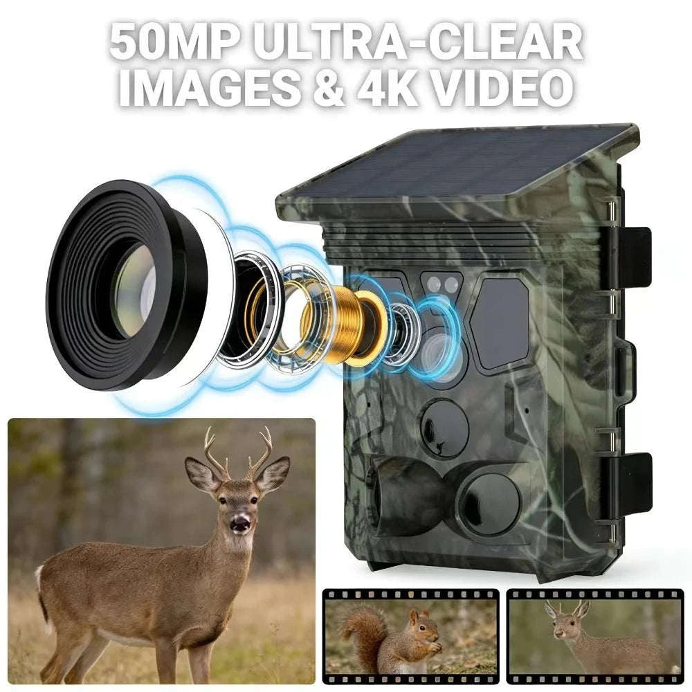 4K 50MP WiFi Trail Camera with 940NM Night Vision-Default Title