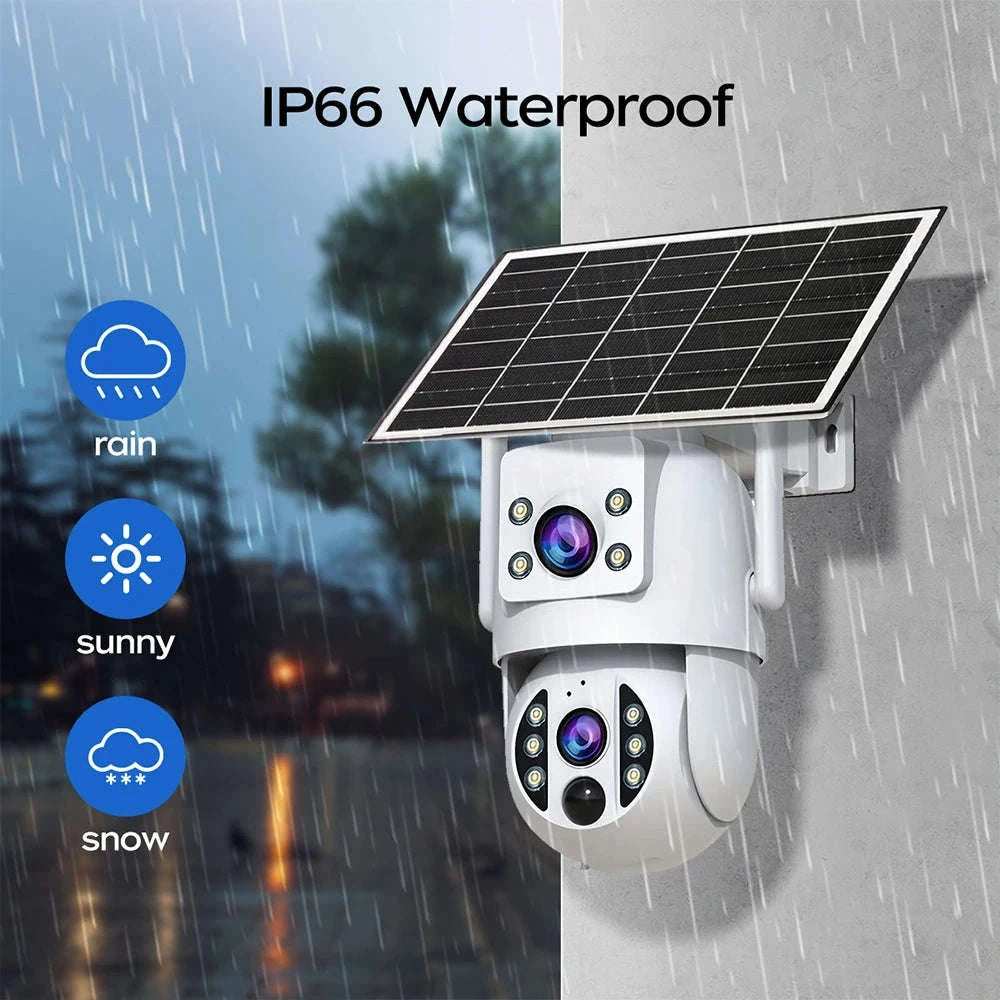 4K 6MP WiFi Solar Outdoor Dual Lens PTZ Security Camera-2MP CAM