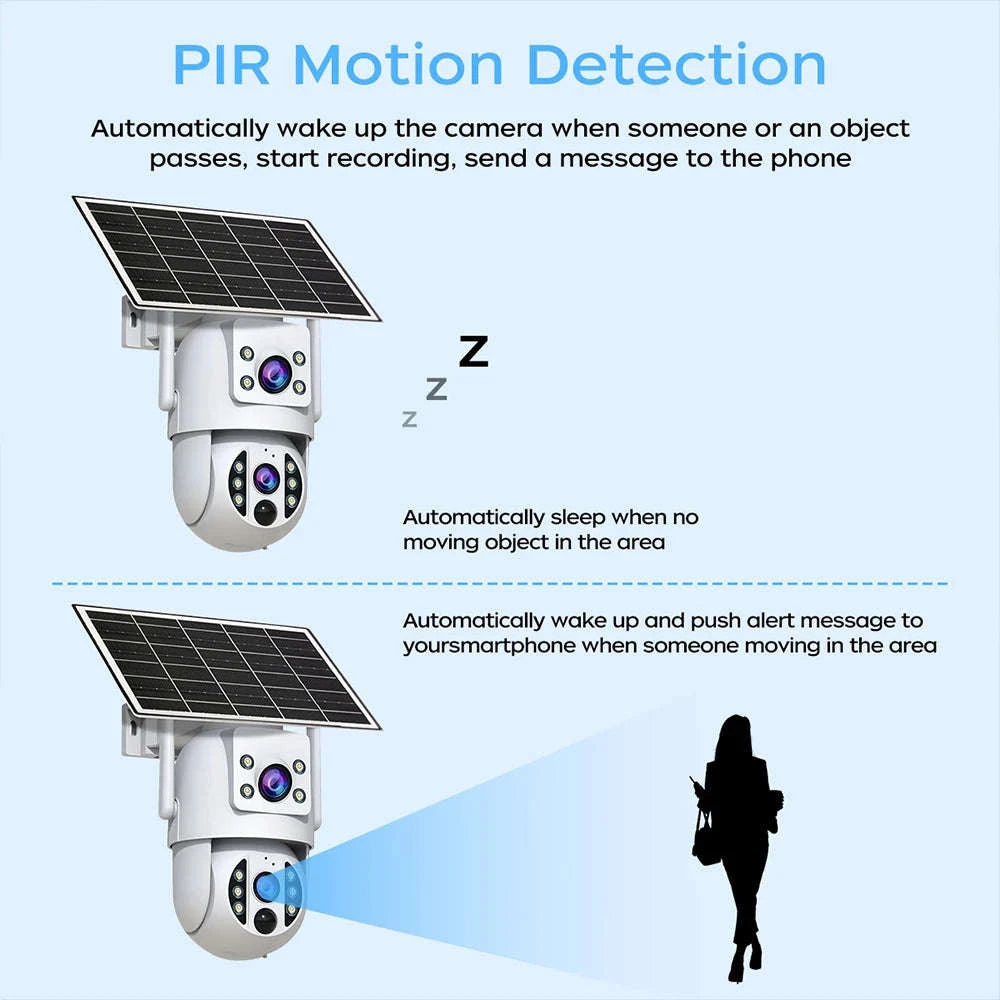 4K 6MP WiFi Solar Outdoor Dual Lens PTZ Security Camera-2MP CAM