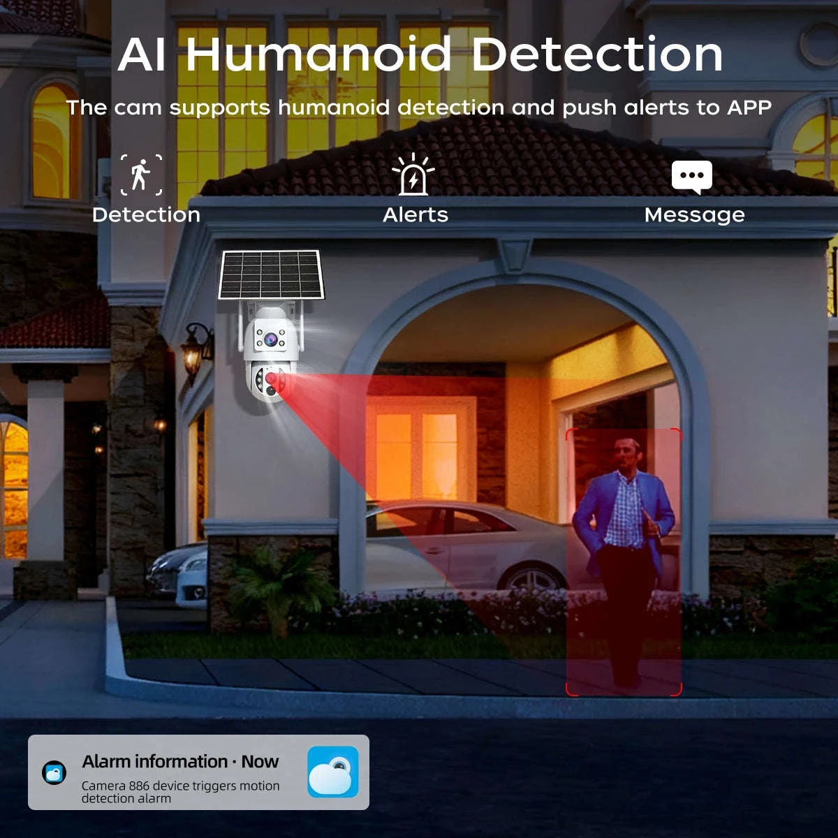 4K 6MP WiFi Solar Outdoor Dual Lens PTZ Security Camera-2MP CAM