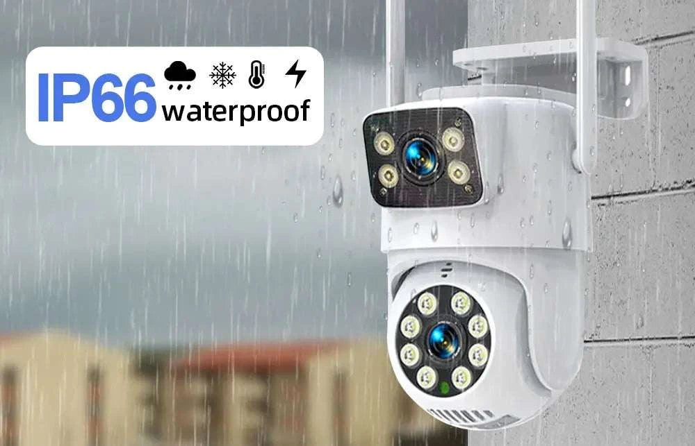 4K 8MP Dual Lens Outdoor PTZ Security Camera with Auto Tracking-8MP NO SD Card / EU Plug