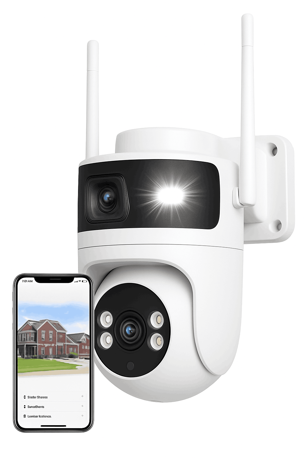 4K 8MP Dual Lens PTZ Outdoor WiFi Security Camera with AI Tracking-4MP No SD Card / EU Plug