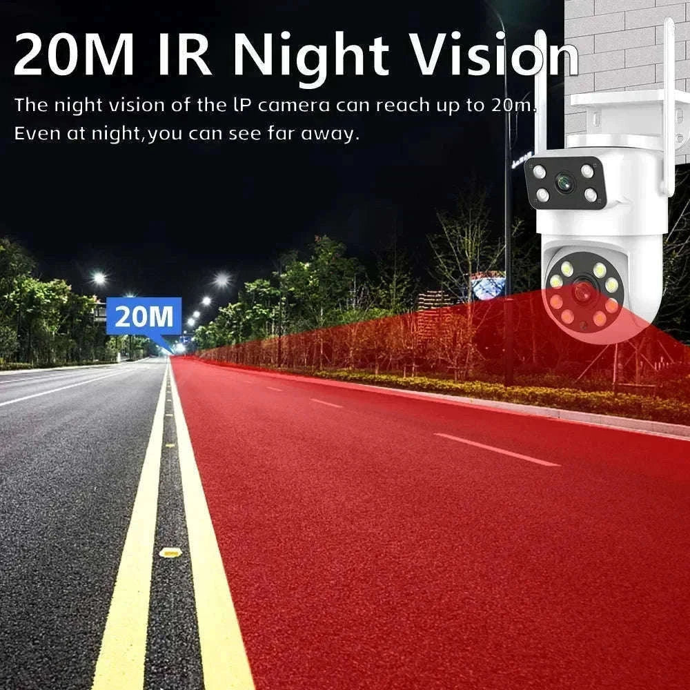 4K 8MP Dual Lens PTZ WiFi Security Camera with AI Auto Tracking-4MP No SD Card / UK Plug