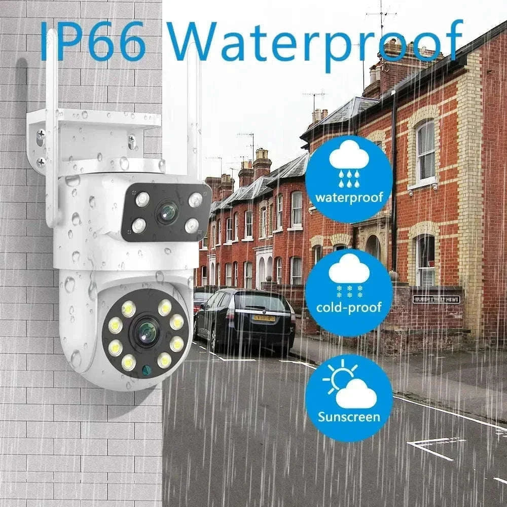 4K 8MP Dual Lens PTZ WiFi Security Camera with AI Auto Tracking-4MP No SD Card / UK Plug