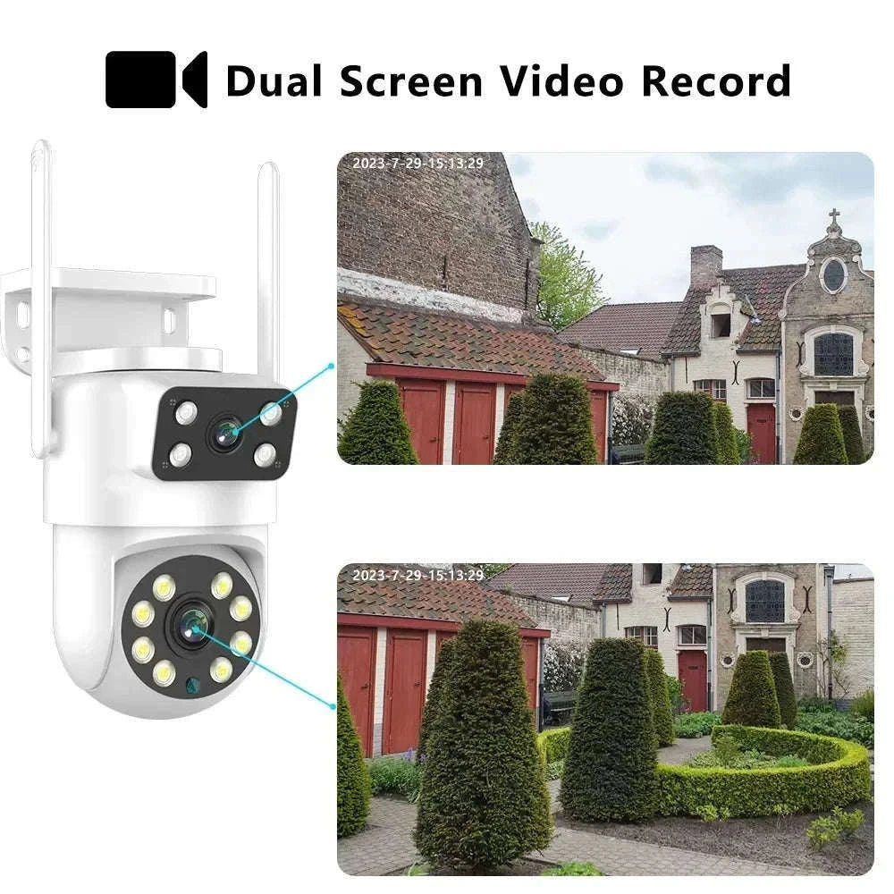 4K 8MP Dual Lens PTZ WiFi Security Camera with AI Auto Tracking-4MP No SD Card / UK Plug
