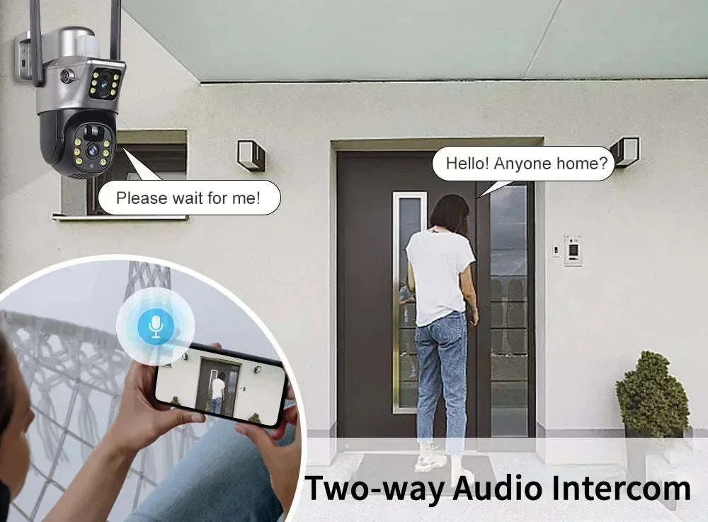 4K 8MP Dual Lens Solar Security Camera Outdoor WiFi 4G Waterproof Night Vision-Wifi No Card