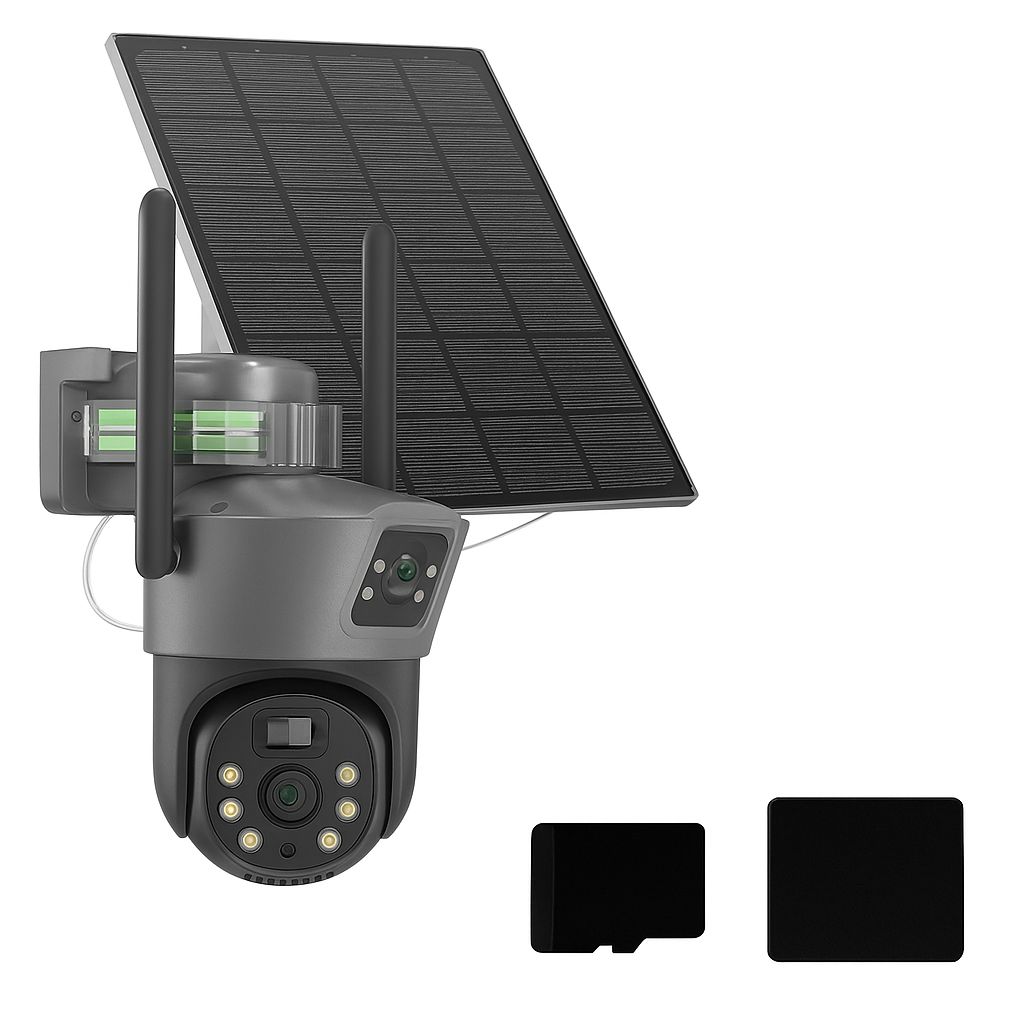 4K 8MP Dual Screen Solar Outdoor Wireless WiFi PTZ Security Camera