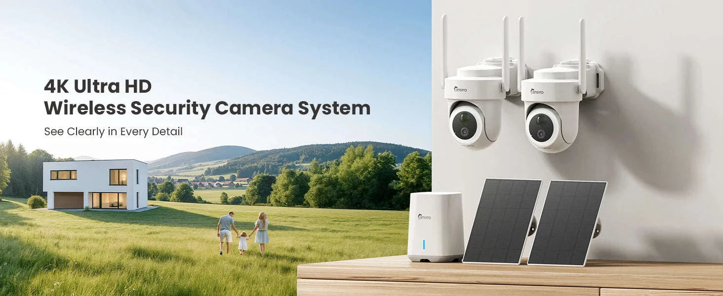 4K 8MP Dual Wi-Fi 360° Security Camera Kit with AI Tracking-United States